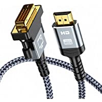 Cable HDMI a DVI 1.8m- Snowkids Bidireccional Cable HDMI DVI Macho- Cable Adaptador de Alta Velocidad Trenza de Nylon…